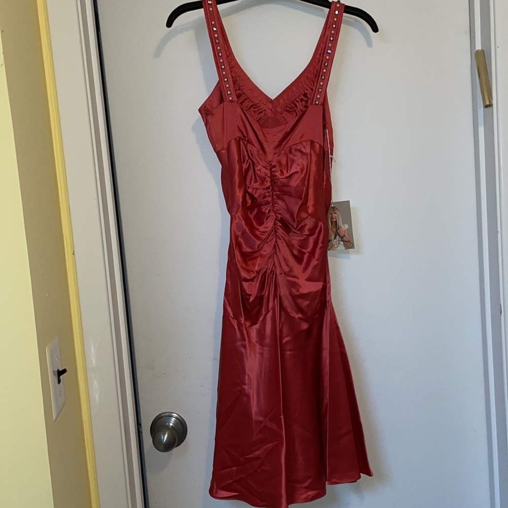 Betsey Johnson silk coral bead dress - Picture 7 of 9